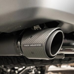 Next-Gen Ranger Raptor Tailpipes - Axle Back Exhaust (Sandblast Black - Carbon Tips)-image