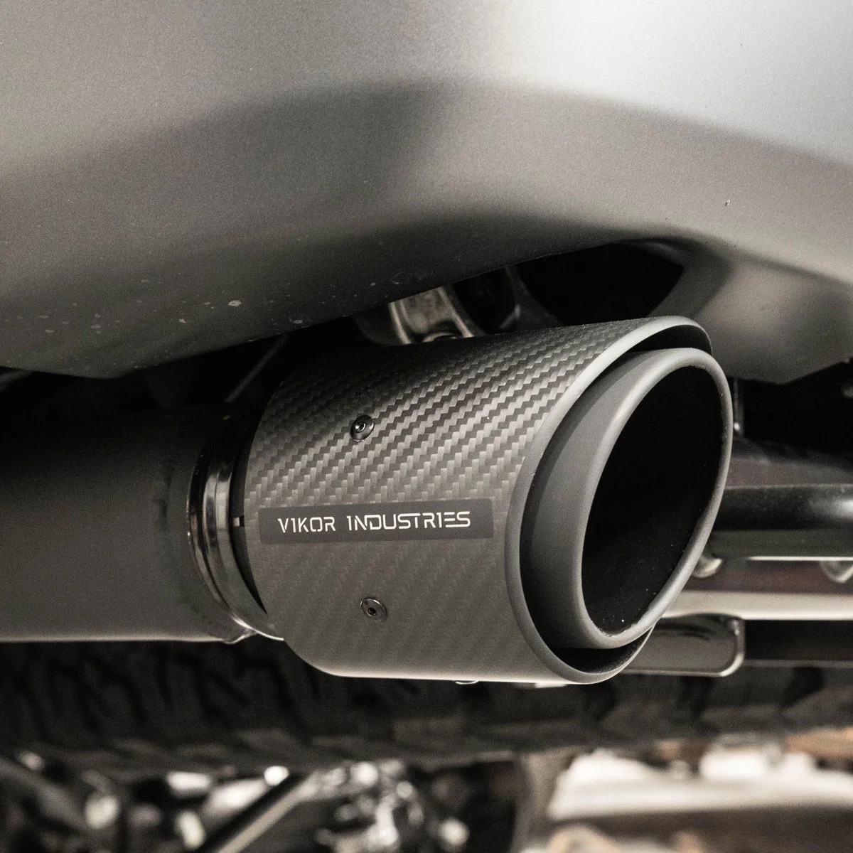 Next-Gen Ranger Raptor Tailpipes - Axle Back Exhaust (Sandblast Black - Carbon Tips)-image